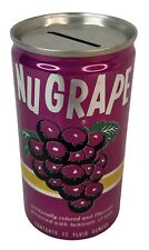 Vintage Nu Grape Soda Can Coin Bank Purple Aluminum 12 Oz Slot Top Tin Preowned picture