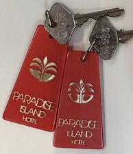 Paradise Island Hotel 915 N.E. 125th ST N. Miami FL Pair of Hotel Room Keys #953 picture