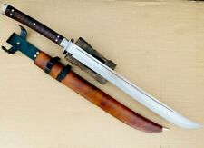 32 INCHES SWORD-HAND FORGED SWORD-HANDMADE SWORD-CARBON STEEL & LEATHER SHEATH picture