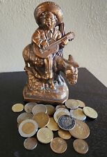 Vintage Amigo & His Burro Coin Bank With Mexican & South American Coins picture