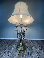 VTG Triple French 3 Arm Brass 32”Candelabra Bouillotte Table Lamp~ 3 way switch picture