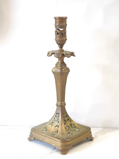 Antique 12in tall Cast Brass Candlestick, Ornate Gold Candlestick, Unique picture