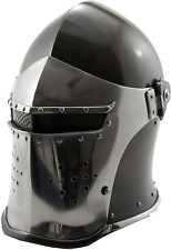 Viking Visored Barbuta Battle Knight Helmet Black Medieval Helm Armor SCA LARP R picture