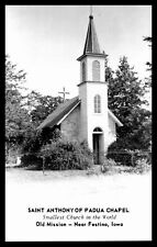 RPPC St Anthony Of Padua Chapel Old Mission Near Festina IA Church Small w Spire picture