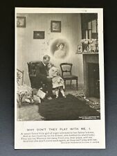 Postcard “Why Don't they Play with Me”  Father holding his Child  R18 picture