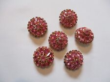 Lot of (6) Beautiful Pink Rhinestone Buttons picture