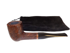 New Road Town Hand Made 8 4 Sq Sitter Briar Pipe Ebonite Rubber Stem Sock picture
