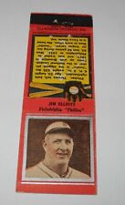 1934 Diamond Matchbook Baseball Silver Border Jim Elliott Philadelphia Phillies picture