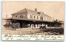1908 LANSDALE PA RAILROAD STATION BARTHOLOMEW PHOTOGRAPHER RPPC POSTCARD P3941 picture