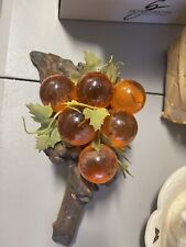 VTG Lucite Acrylic Orange Grapes on Driftwood Cluster Mid-Century Modern '60s picture