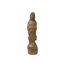 Chinese Brown Guan Yin Tara Bodhisattva Avalokitesvara Wood Statue ws3858 picture