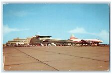 c1950's Greater Pittsburg Airport Runway Building Tower Airplane PA Postcard picture