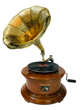 HMV Gramophone Vinyl Recorder Working Gramophone Player Vintage look Wind up Col picture