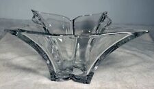 MIKASA Large 14” Wide Crystal Bowl.  Flower Shape.  Engraved Makers Mark. Heavy picture