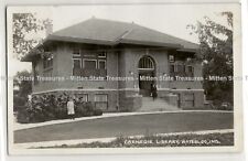 Carnegie Library, Waterloo, Indiana; history photo postcard RPPC picture