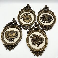 Vintage Mid Century Strict Inc. Cameo Wall Plaques Hangings Seasons Set Of 4 picture