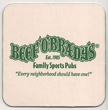 Beef 'O' Brady's Family Sports Pub Beer Coaster-Nationwide Locations-S340+ picture
