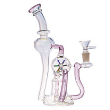 New Glass Windmill Spin Water Bong Pyrex Hookah Pipe Percolator Bubbler W/ Bowl picture