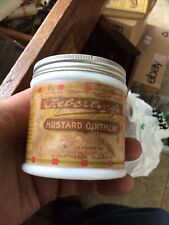 2.75” Milk Glass Bloomington Illinois Mustard Ointment Jar HEBERLINGS ILL. PAPER picture