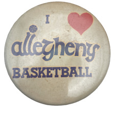 Vintage I Love Allegheny Basketball College Athletics Pinback Pin Button picture