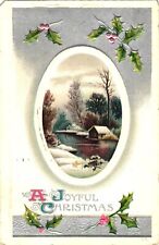 A Small House by The Picturesque Lake, A Joyful Christmas Postcard picture