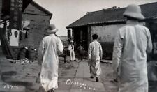 VINTAGE PHOTO;  ON THE STREETS OF CHEFOO, CHINA; CIRCA 1912 picture