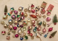 62 VINTAGE GERMAN POLISH AMERICAN GLASS FEATHER TREE ORNAMENTS & MORE picture