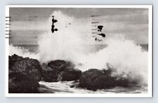 Postcard California Cambria CA Ocean Surf Wave 1948 Posted Chrome B&W picture