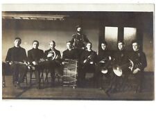c1900s Band Instruments Horns Drums Men RPPC Real Photo Postcard picture