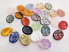 Wholesale 50pcs Mix Crystal Oval Thumb Worry Stone Palm Stone  Rei Healing Gift picture