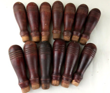 Lot of 13 Cherry Turned Wood Tool Handles Unused From An Old Woodworking Shop picture
