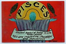 PISCES Zodiac Sign ~ ALICE F. MITCHELL Art c1960s-70s Astrology Postcard picture