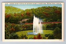 Round Knob NC-North Carolina, Andrews Geyser Fountain, Vintage Souvenir Postcard picture