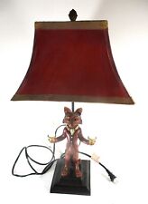 CA. 1960-70 VINTAGE DECORATIVE LAMP, CLEVER FOX IN COSTUME, NEAR MINT WORKING picture
