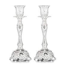 Silver Plated Candlestick Holders Set of 2 Taper Candle Holders Deluxe Ornate... picture