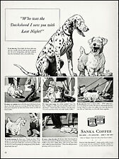 1939 Sanka Coffee Talking Dalmatian Dogs Dachshund vintage art print ad L70 picture
