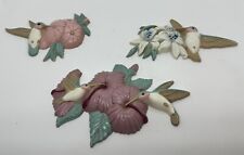 Vintage Burwood Hummingbird Wall Plaques #3303 1993  Set Of 3 MCM Wall Hanging picture