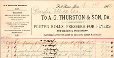 ANTIQUE 1911 A G THURSTON SON FLUTED ROLLS PRESSERS FOR FLYERS COTTON MACHINERY picture