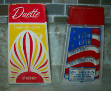 Vintage New Duette 2 in 1 Salt Pepper Shaker Plastic The Vernon Co.Newton,IA.USA picture