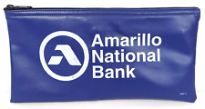 vtg amarillo national bank blue vinyl zipper bag Texas 11x5 in picture