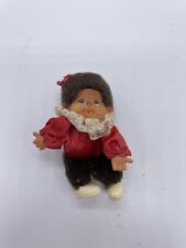 Vintage Monchhichi Clip-Ons Birthday Girl Red Dress mattel Japan Toys - Read picture
