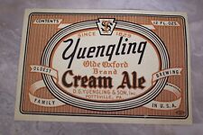Vintage Yuengling Cream Ale Beer Label Pottsville, PA 12 oz picture