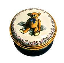 Halcyon Days Vintage Enameled Smithsonian Institution Teddy Bear New Trinket   picture