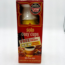 New Sealed Vintage Yellow Cozy Cup Refills and Cup Holder Box 50 7oz Retro picture