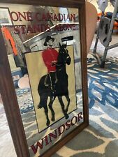 RARE Vintage Windsor Canadian Whiskey Bar Mirror Decoration Sign 23” X 15” picture