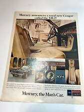VINTAGE 1967 Print Ad ~ Mercury Cougar XR-7 ~ Mercury, the Man's Car. picture