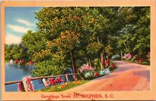 Linen Postcard-Greetings From St Stephen SC picture