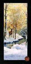 Christmas Deer Antlers  Meadow Trees Snow  GLITTERED - Christmas Greeting Card picture