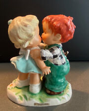 Vintage By W. Goebel Figurine The Stolen Kiss Boy Girl Red Head Byj 18 Unique picture