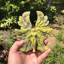 1pc Natural Cauliflower jade Quartz Hand Carved Angel Skull Crystal Reiki Decor picture